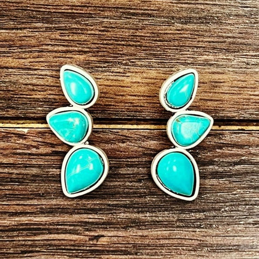 Letting You Go Turquoise and Silver Earrings
