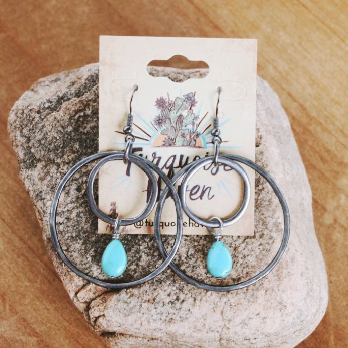 Double The Fun Silver and Turquoise Earrings