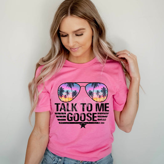 Talk To Me Goose Hot Pink Tee