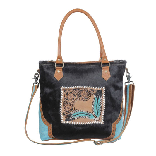 Big Sky Dreams Tooled Leather and Hairon Purse
