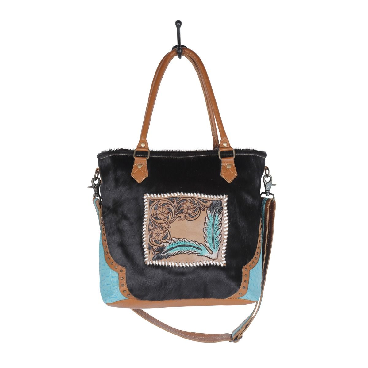 Big Sky Dreams Tooled Leather and Hairon Purse