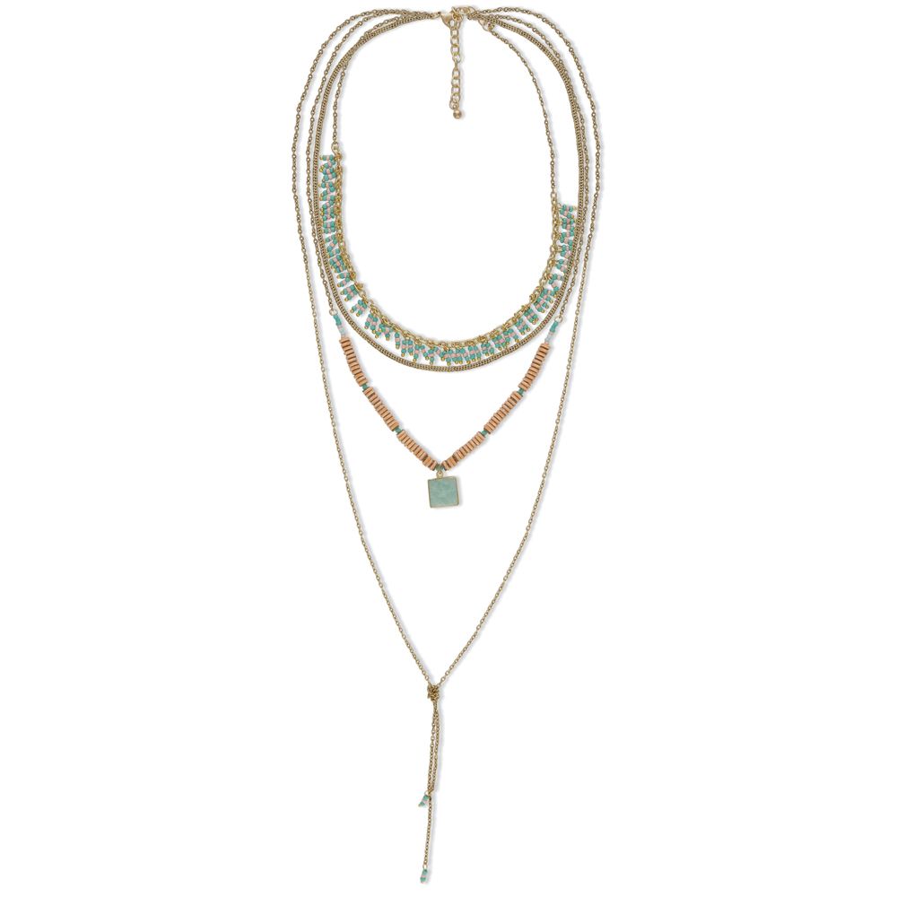 Sparkling Glacier Peach/Mint Layered Necklace