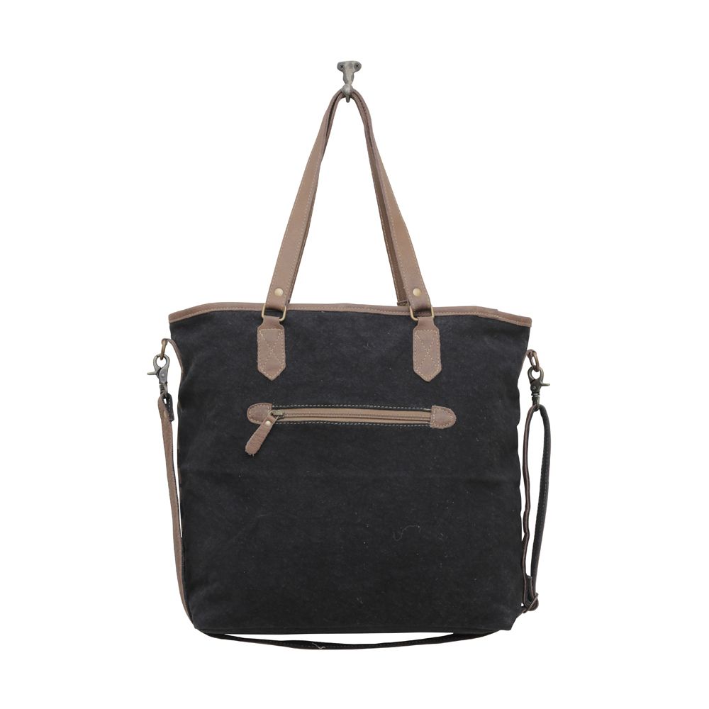 Mountainside Night Canvas and Hairon Tote Bag
