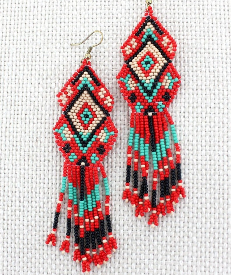 Sunset In The South Seed Bead Earrings